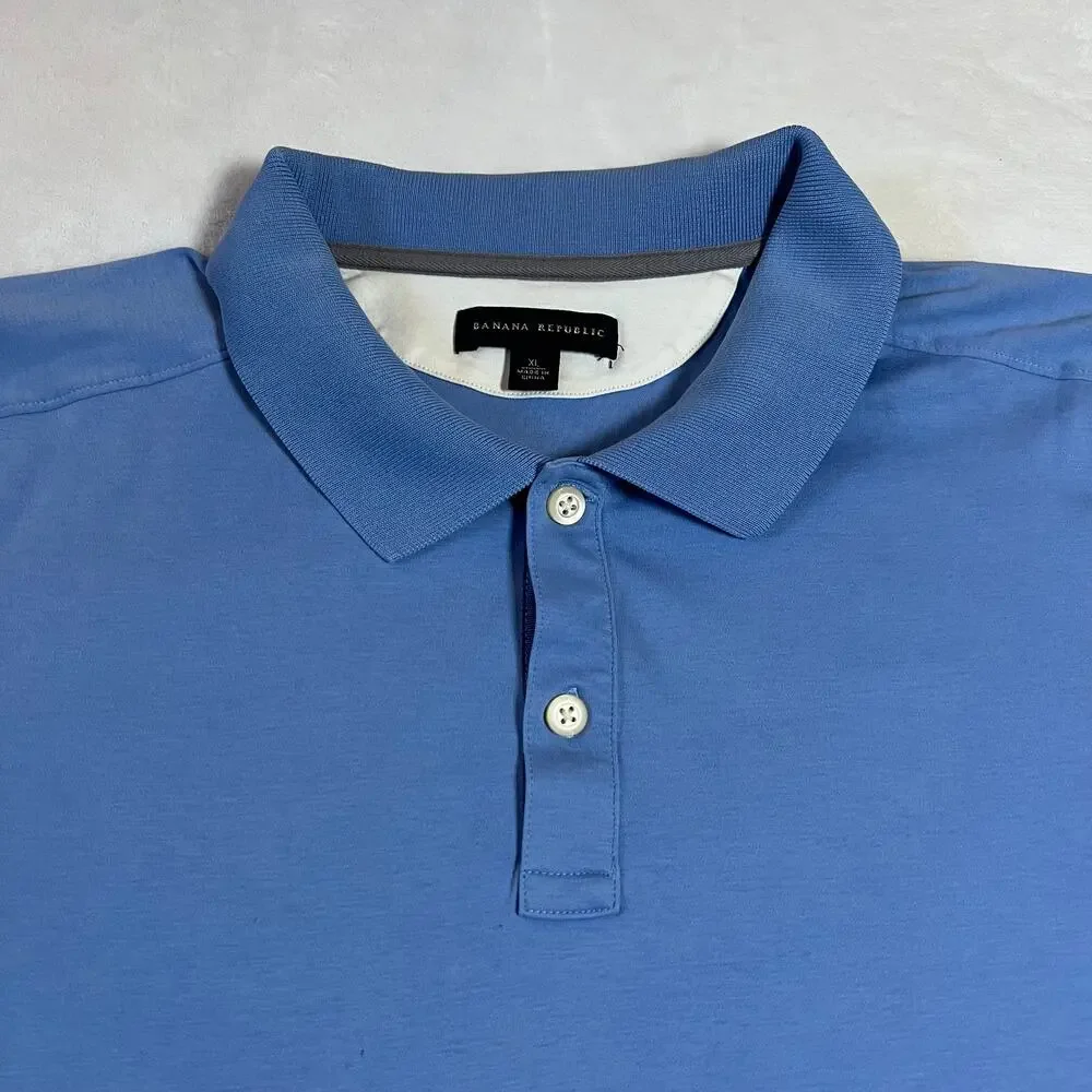 Banana Republic Men's Cotton Polo Shirt Size X-Large Preppy Coastal Casual Golf